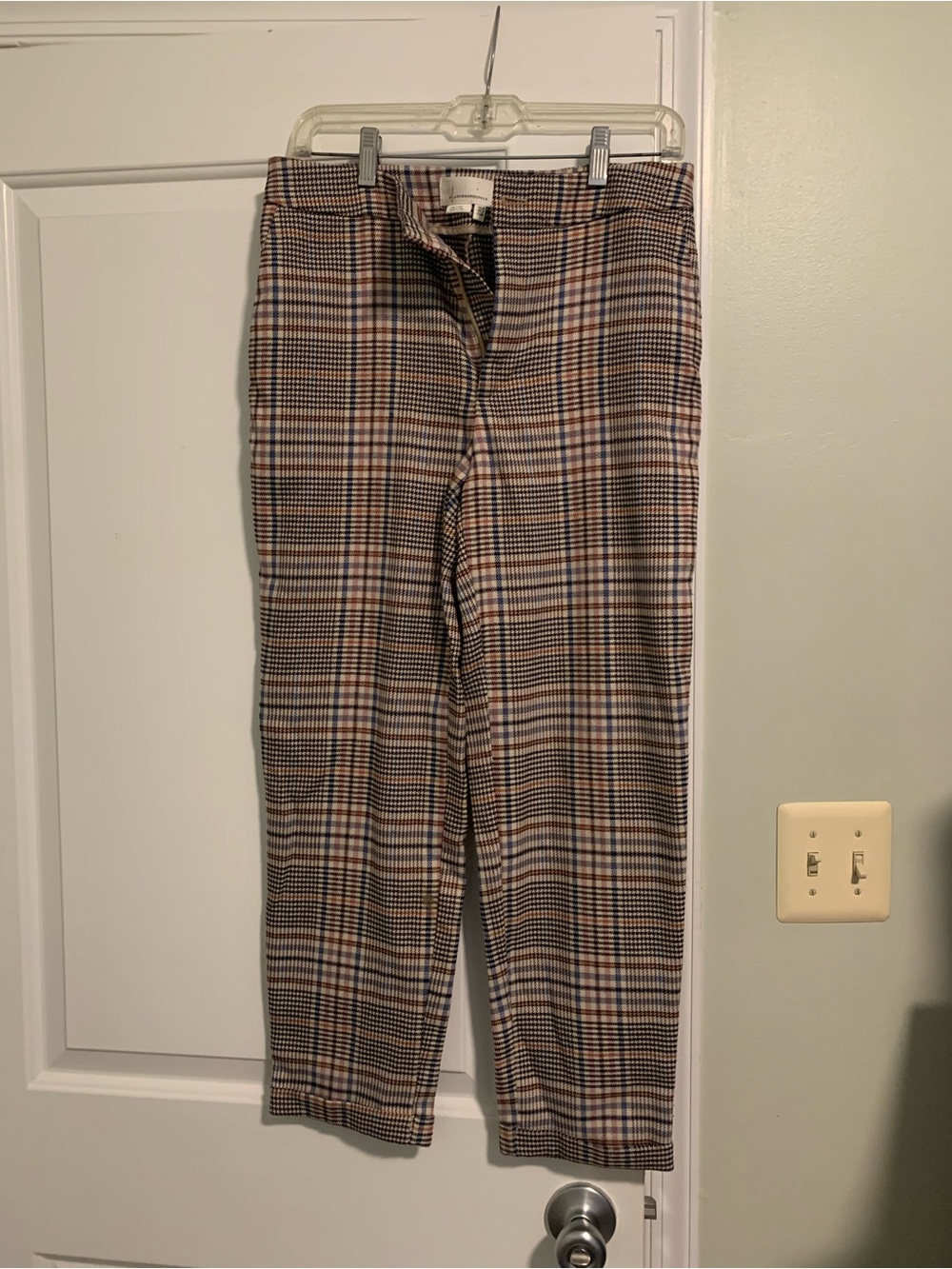 Anthropologie Women’s Plaid Dress Pants in Brown and Tan